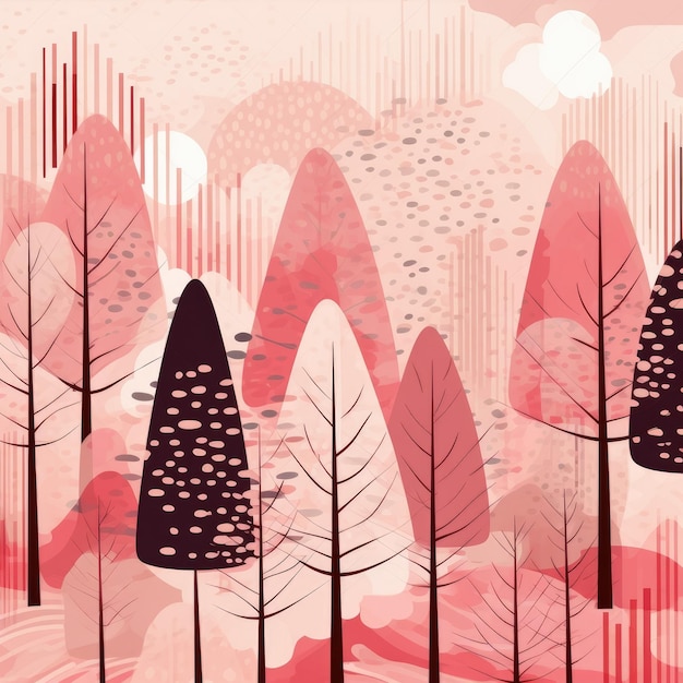 Betoverende bosrust Levendige roze getinte close-up met opvallende grafische patronen Texturen A De