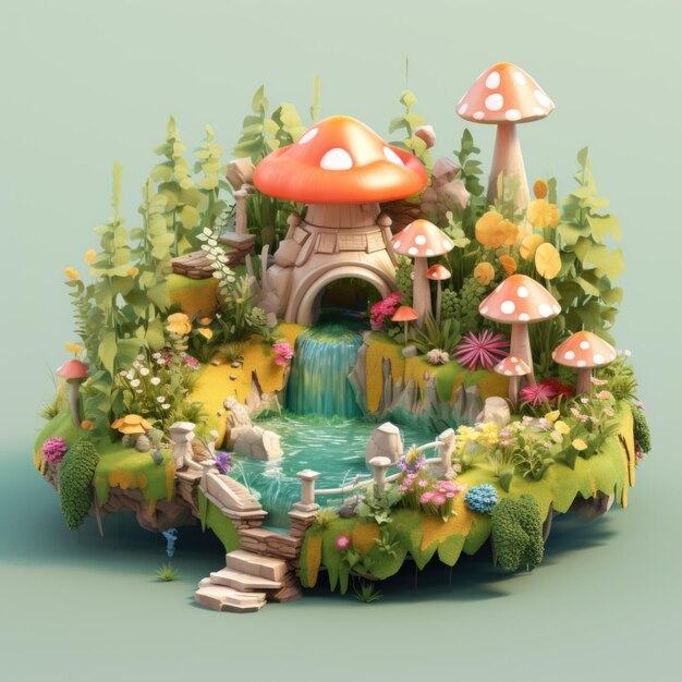 Betoverende Forest Glade 3d illustratie