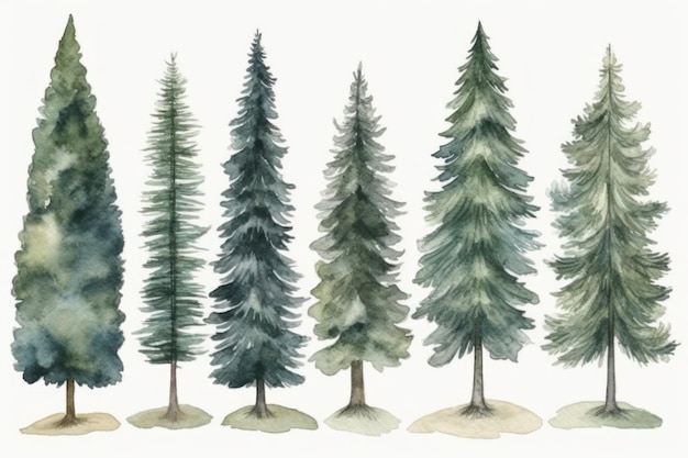 Betoverende HandDrawn Forest Collection Pack 2 Generatieve AI