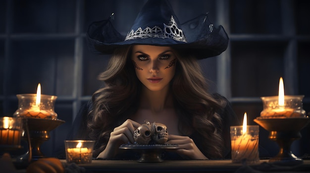 Betoverende heksen met mystieke charmes van Halloween