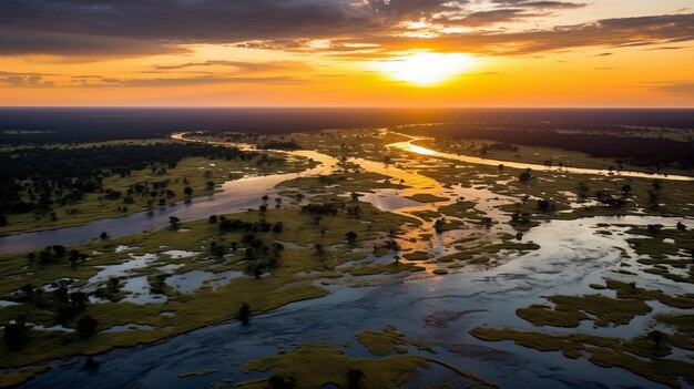 Foto betoverende moerassen schoonheid te midden van wetlands