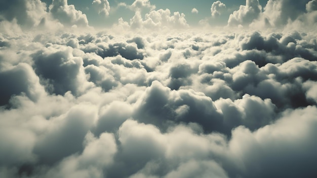 Betoverende wolkenpatronen vanuit een vliegtuig Generatieve AI