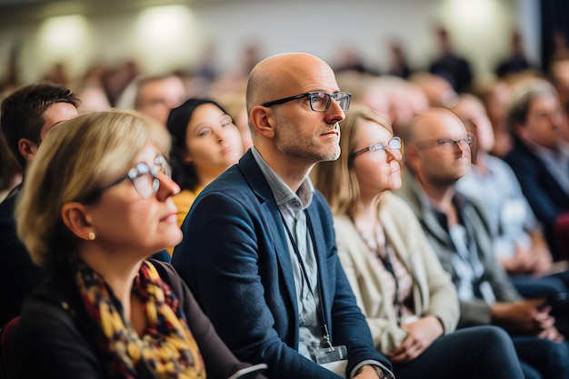 Betrokken bij discussie op een conferentie