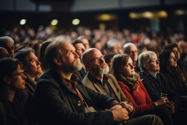 Betrokken publiek in een conferentiezaal vol aanwezigen Generative Ai