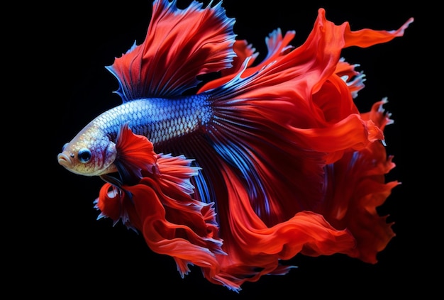Premium AI Image | Betta fish in aquarium on black background