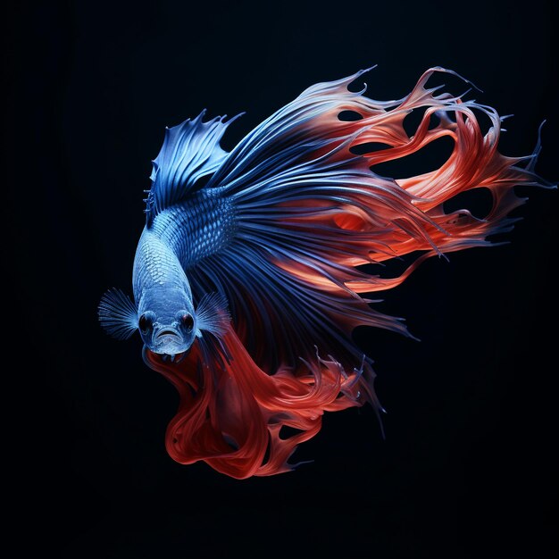 Betta fish Colorful fighting Siamese fish with beautiful tail