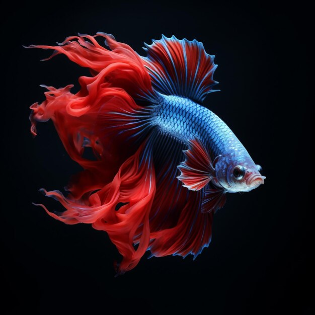 Betta fish Colorful fighting Siamese fish with beautiful tail