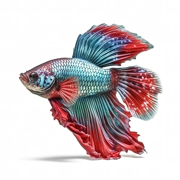 Betta fish isolated on white background generate ai
