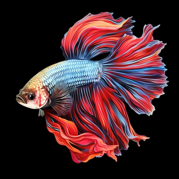 Photo betta fish known for its vibrant colors and beautiful fins often referred to as siamese fighting fis