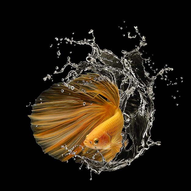 bettafish on black backgroundcapture the moving moment of siamese fighting fish isolated on