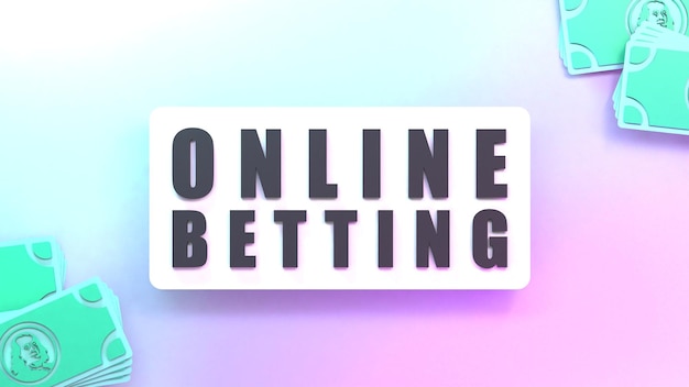 Betting banner Sports betting 3d render illustration