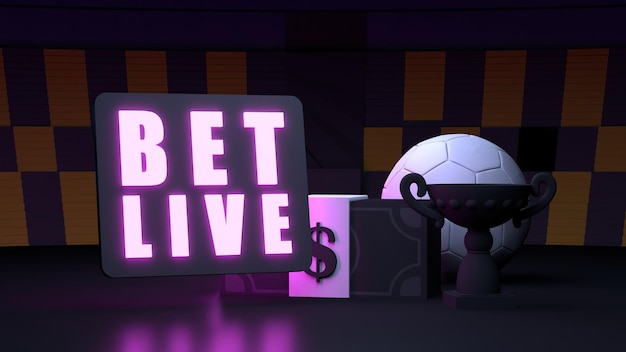 Betting banner Sports betting 3d render illustration