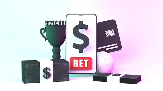 Betting banner sports betting 3d render illustration