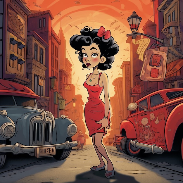 Photo betty boop's essence embodied in vintageinspired artwork