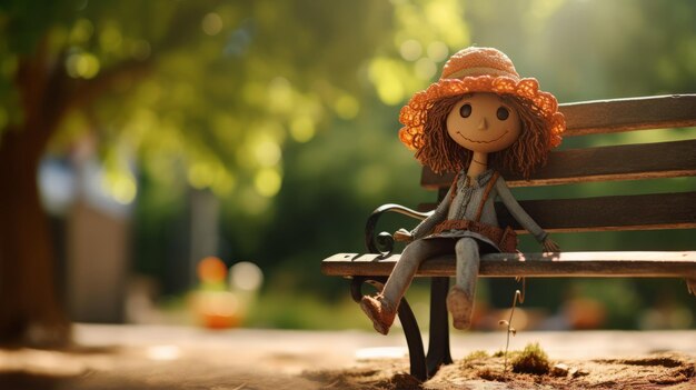 Betty A Charming Papiermache Girl In A Bokeh Panorama