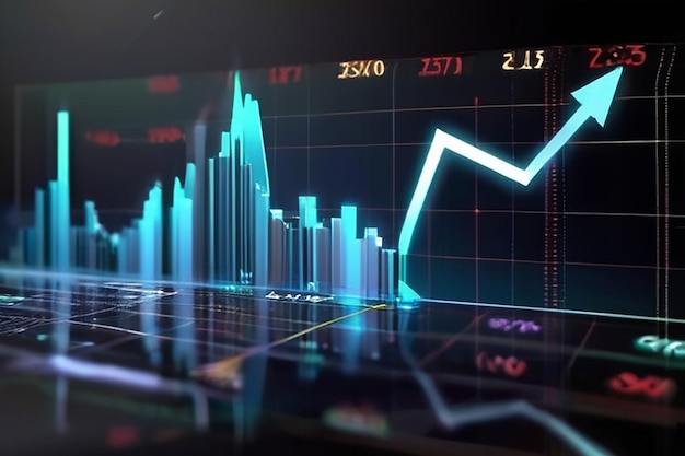 Beursbeleggingshandel grafiek in grafisch concept geschikt voor financiële