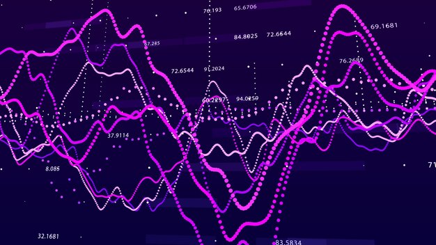 Beursgrafiek Big data visualisatie investering grafiek concept 3D-rendering