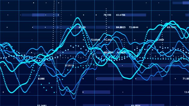 Beursgrafiek Big data visualisatie investering grafiek concept 3D-rendering