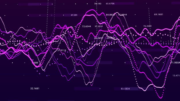 Beursgrafiek Big data visualisatie investering grafiek concept 3D-rendering
