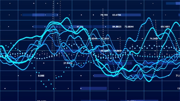 Beursgrafiek Big data visualisatie investering grafiek concept 3D-rendering