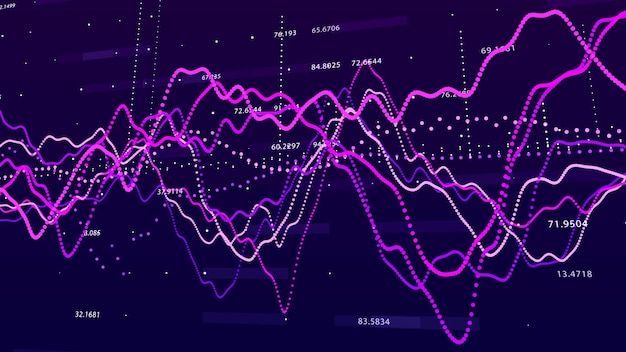Beursgrafiek Big data visualisatie investering grafiek concept 3D-rendering