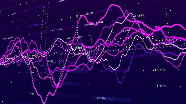 Beursgrafiek Big data visualisatie investering grafiek concept 3D-rendering