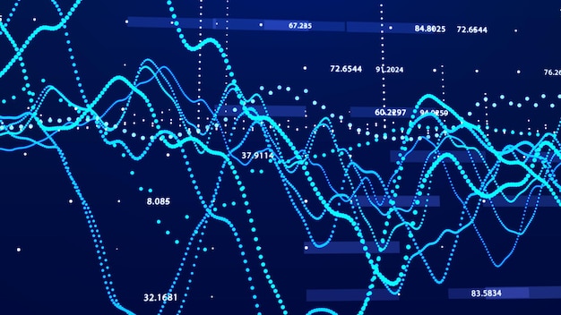 Beursgrafiek Big data visualisatie investering grafiek concept 3D-rendering