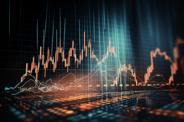 Beursgrafiek of handelsgrafiekconcept Generatieve AI