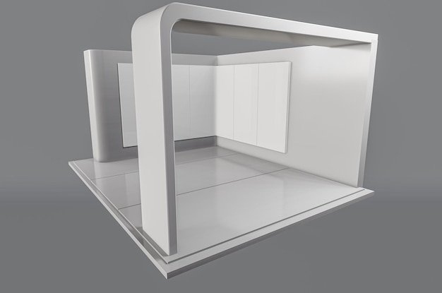 Beursstand voor mockup Display designLege stand DesignRetail stand 3d Illustratie