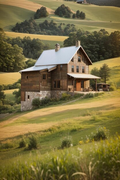 a beutiful house at mountain