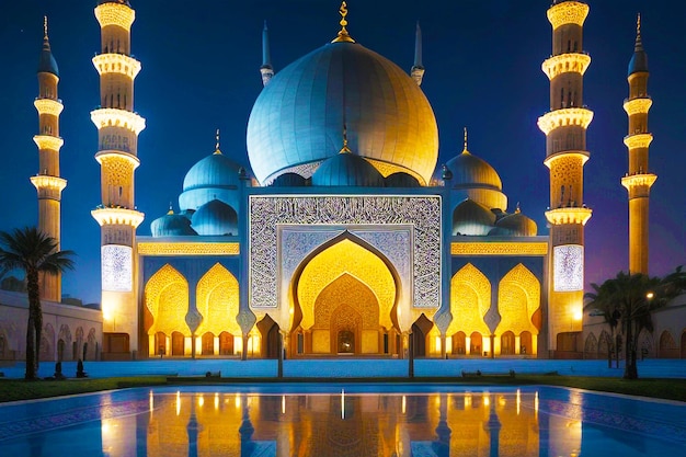 Photo beutiful mosque image for islamic background