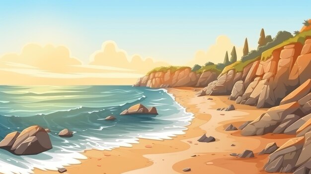 beutiful nature landscape mountain view background illustration