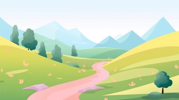 beutiful nature landscape mountain view background illustration