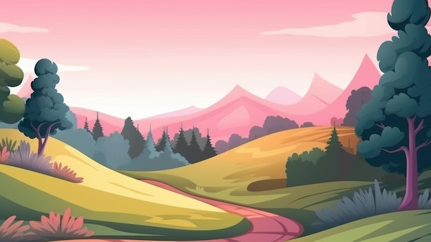 beutiful nature landscape mountain view background illustration