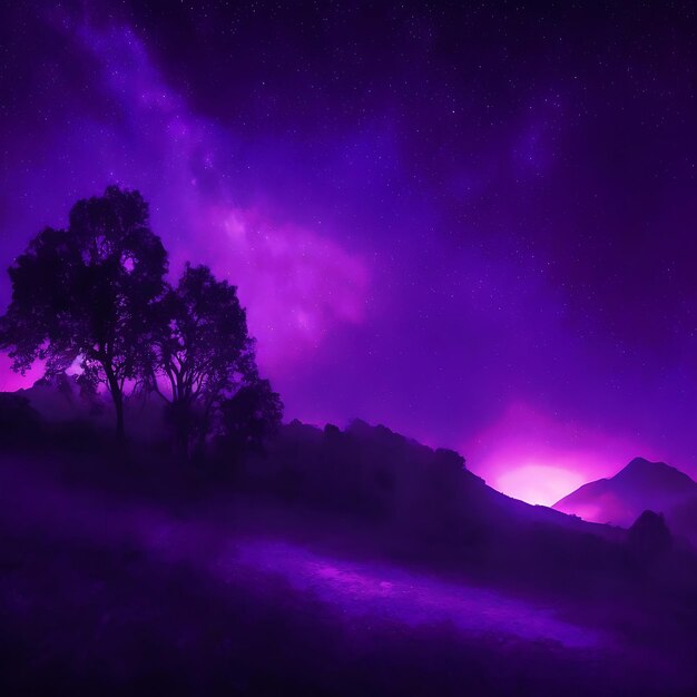 Photo beutiful purple stary night concept art 4 k light dust new york city illustration generator ai