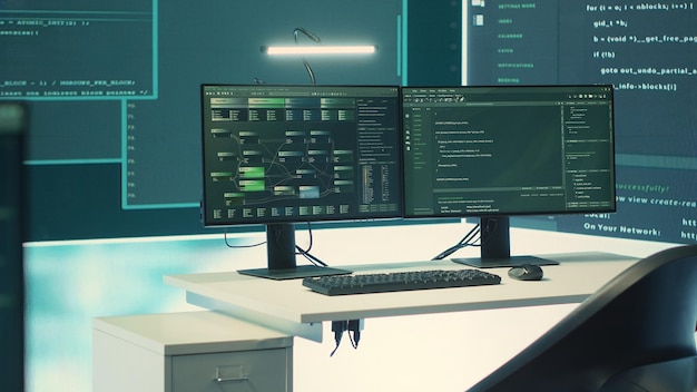 Beveiligde bewakingsruimte met geavanceerde computertechnologie
