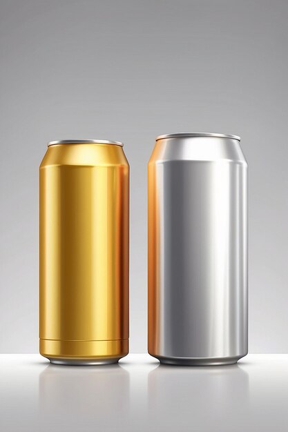 Photo beverage cans set blank aluminum packaging