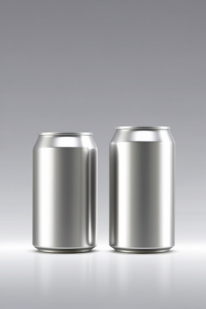 Photo beverage cans set blank aluminum packaging