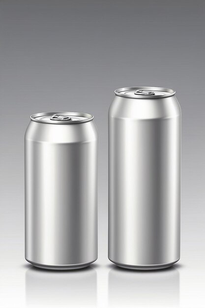 Photo beverage cans set blank aluminum packaging