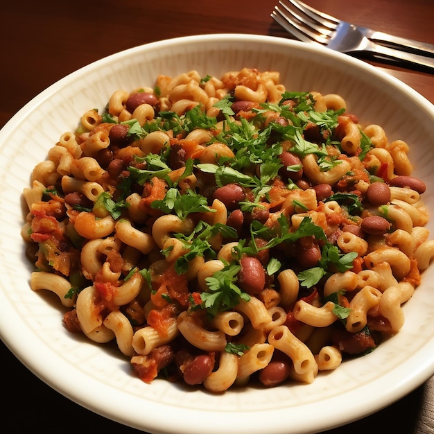 Bevredigende tweede gang linzenpasta Cavatappi met een mengeling van bonen en peulvruchten