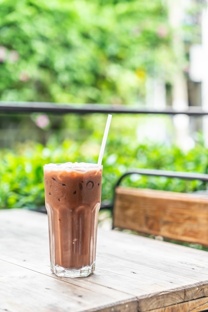 bevroren chocoladeglas in café