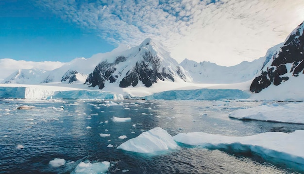 Foto bevroren majesteit antarctisch gletsjerlandschap