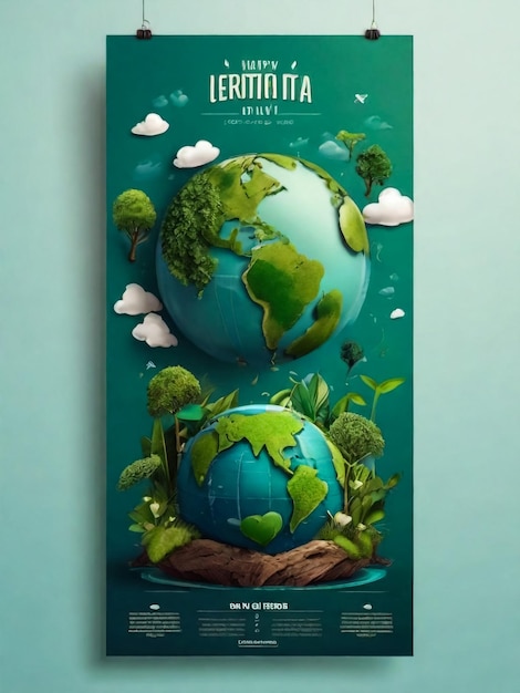 Bewaar de Aarde poster of kaart of uitnodiging op banner ontwerp sjabloon voor Internationale Aardedag met hand vasthouden Aarde planeet op groene bloemen achtergrond Vector illustratie