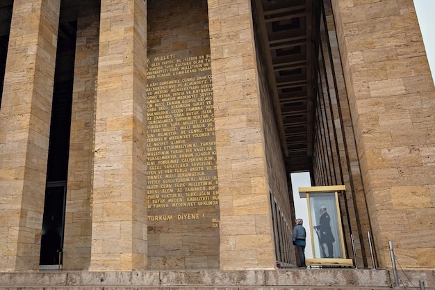 Bewaker in Anitkabir Mausoleum van Ataturk in Ankara, Turkije