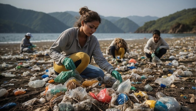 Bewakers van de aarde: een fotografisch eerbetoon aan vrijwilligers die plasticvervuiling bestrijden