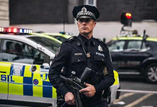 Bewakers van de orde Britse politieagenten die zich met eer en integriteit inzetten voor de dienst en bescherming van de wet