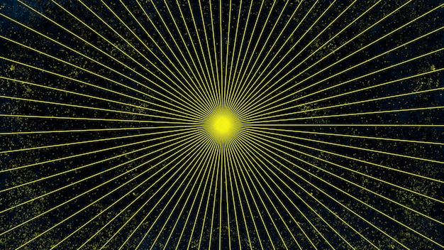 Foto beweging abstracte gele stralen, donkere grunge achtergrond