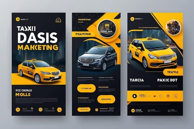 Foto bewerkbare mobiele app marketing social media post banner sjabloon taxi app social media post