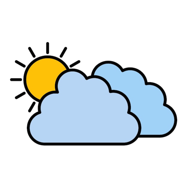 Bewolkt weer vlakke afbeelding