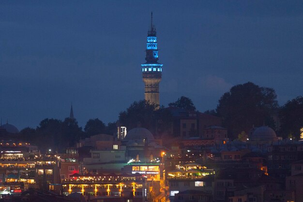 Beyazit Tower in Istanbul at dusk